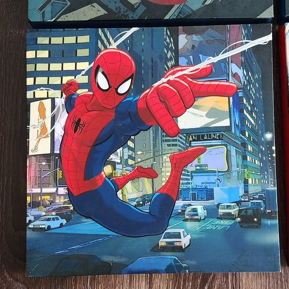 🕷️🖼️ Spider-Man Comic Art Panel Set – 4-Piece Wall Decor – 12”x12” Each Marvel - Picture 2 of 15
